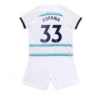 Chelsea Wesley Fofana #33 Udebanesæt Børn 2022-23 Kortærmet (+ Korte bukser)